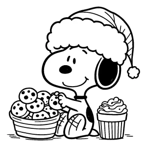 Snoopy Christmas coloring pages 16