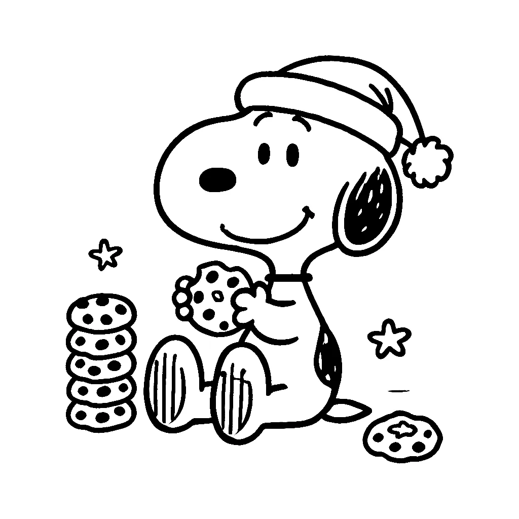 Dibujos para colorear e imprimir Snoopy Christmas