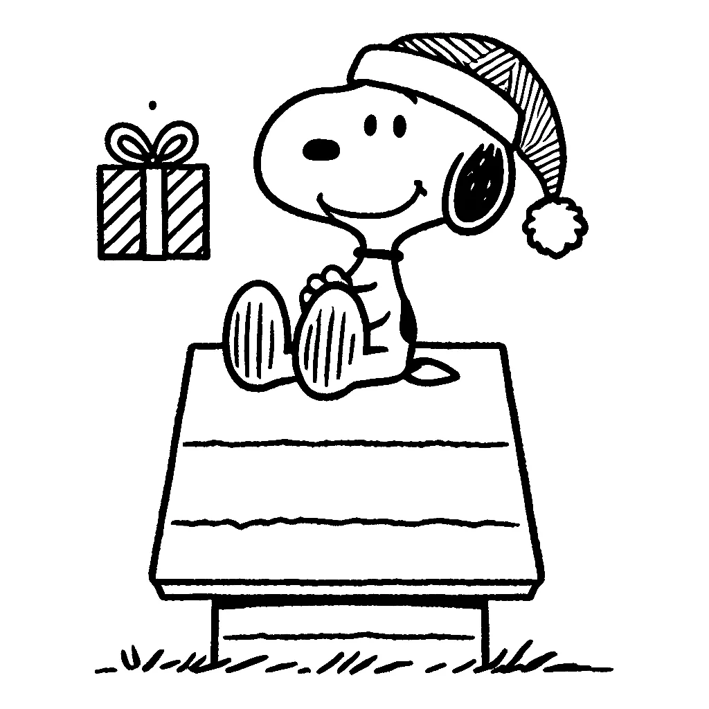 Dibujos para colorear e imprimir Snoopy Christmas