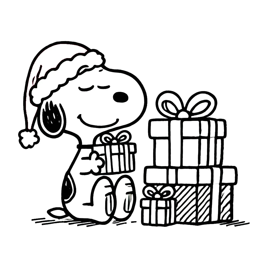 Dibujos para colorear e imprimir Snoopy Christmas