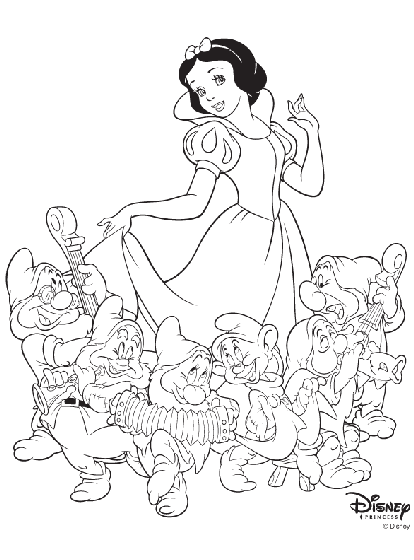 Dibujos para colorear e imprimir Snow White