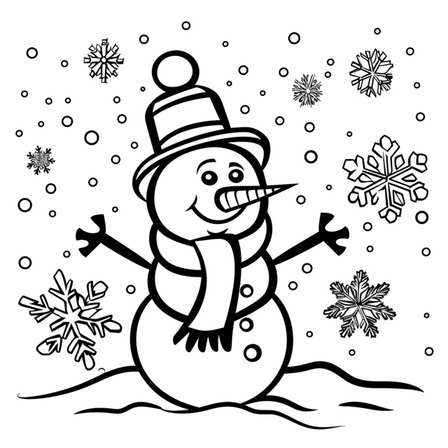 Snowman coloring pages 5