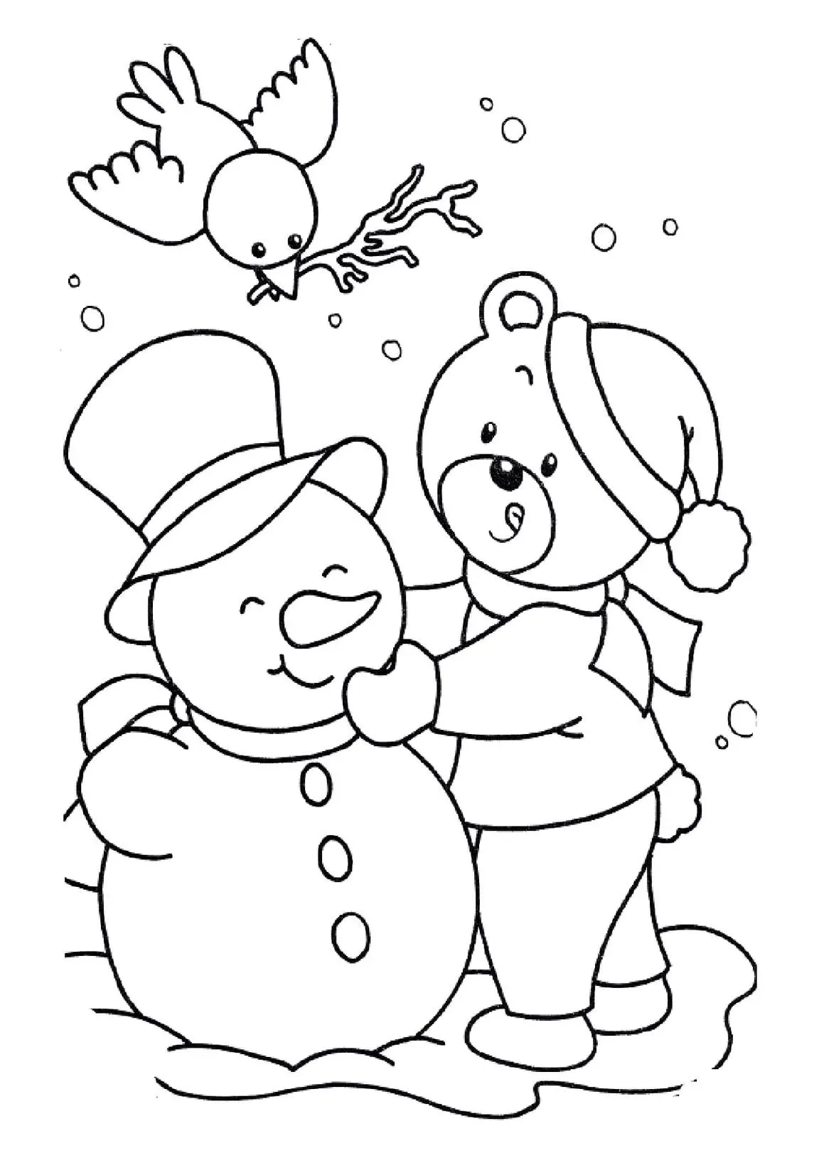 Dibujos para colorear e imprimir Snowman