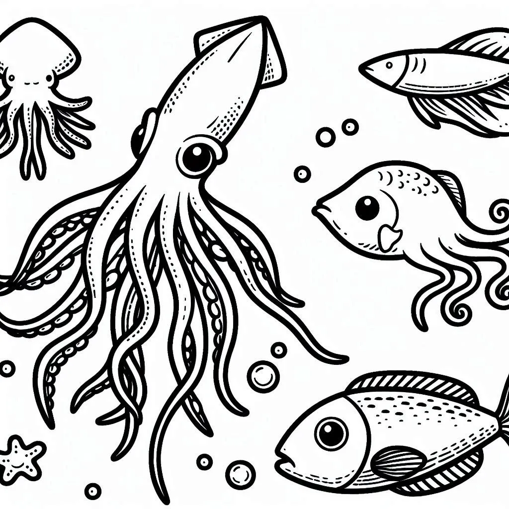 Dibujos para colorear e imprimir Squid