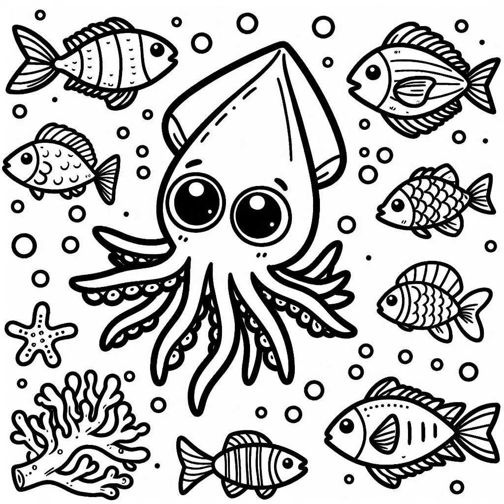 Dibujos para colorear e imprimir Squid