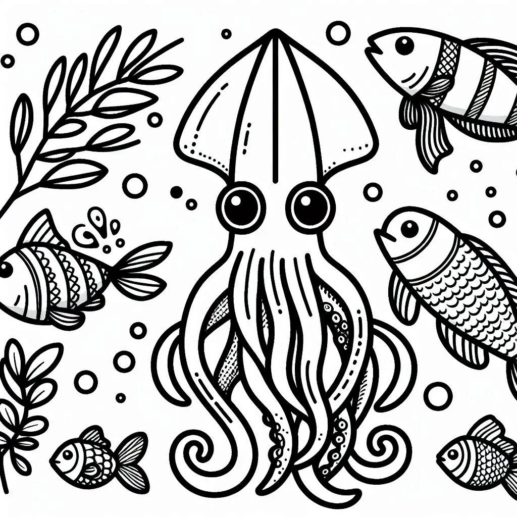 Dibujos para colorear e imprimir Squid