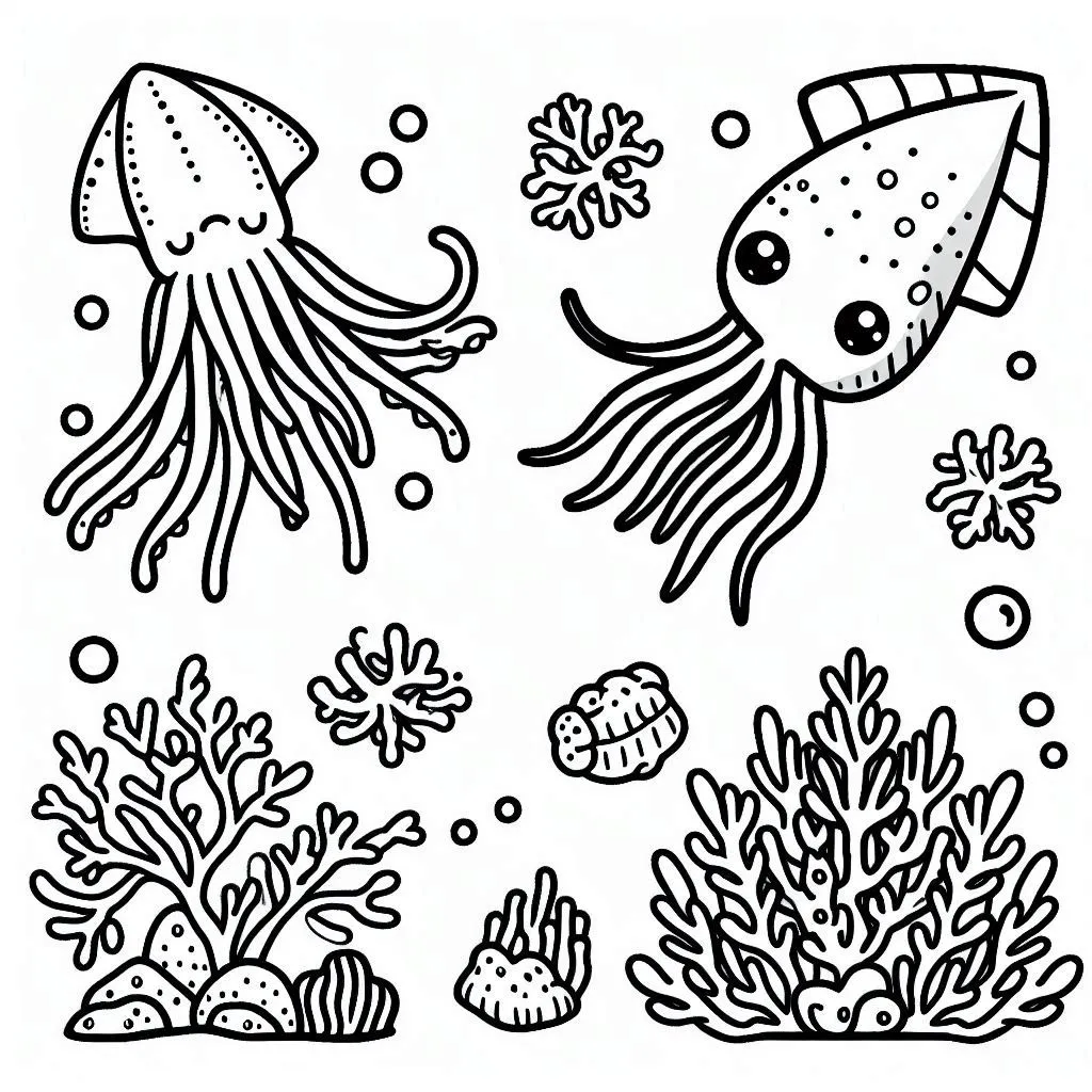 Dibujos para colorear e imprimir Squid