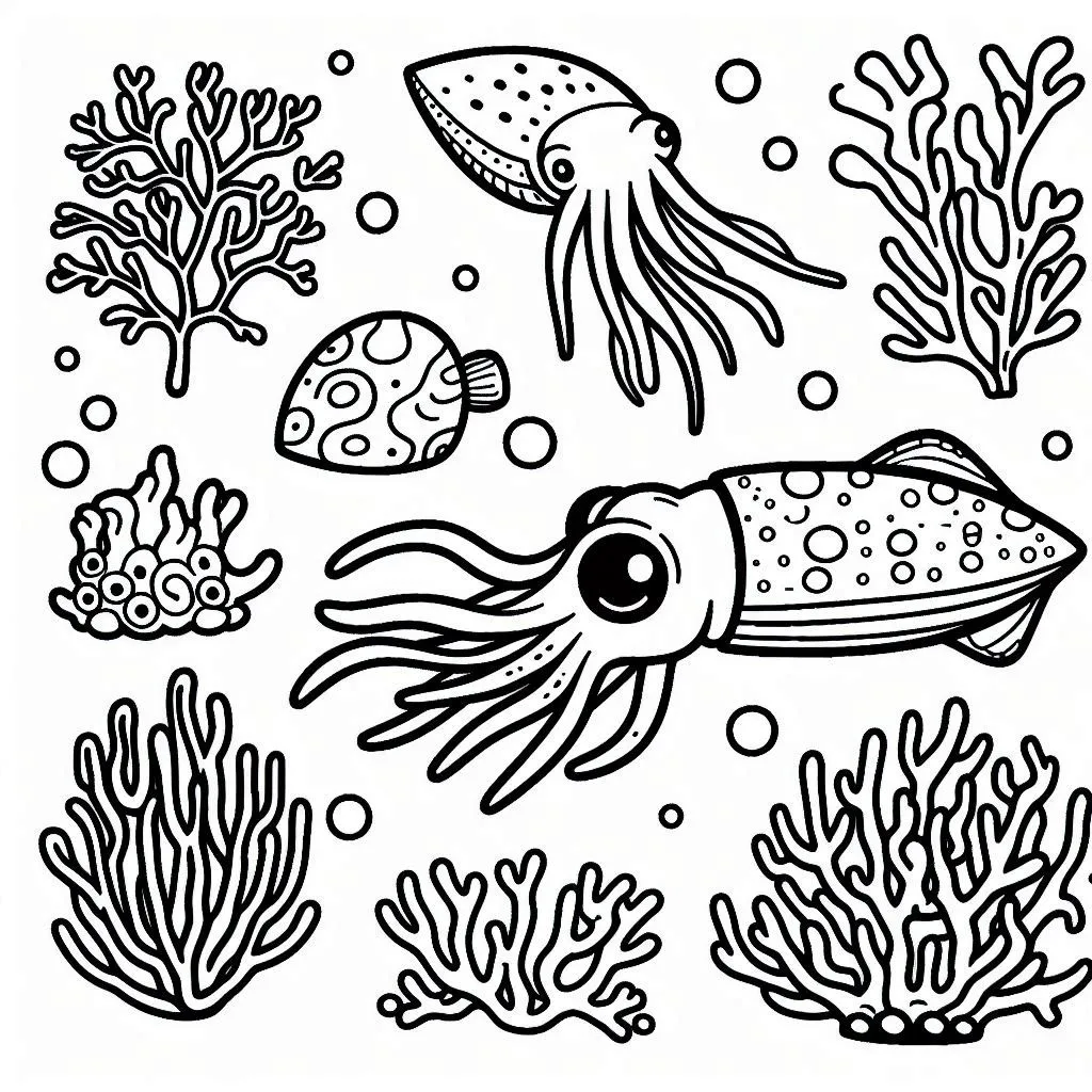 Dibujos para colorear e imprimir Squid