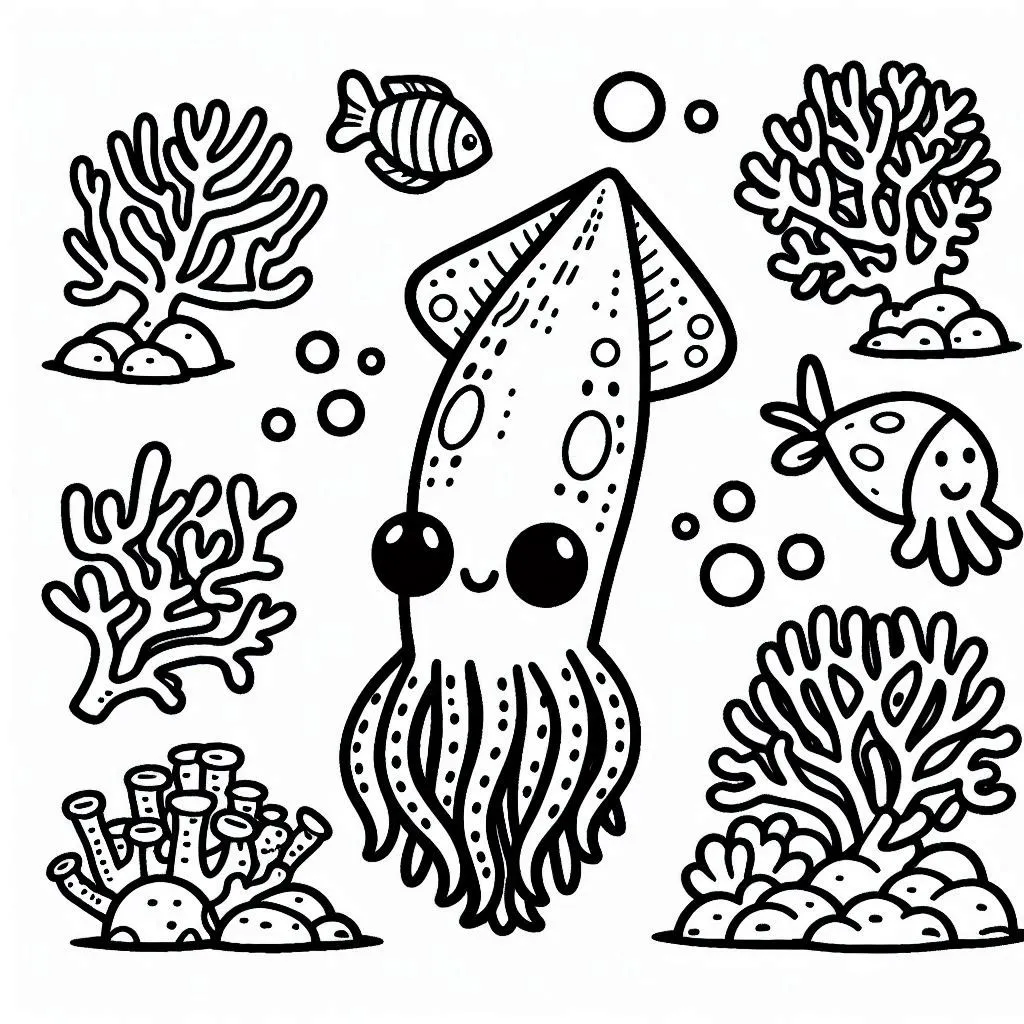 Dibujos para colorear e imprimir Squid