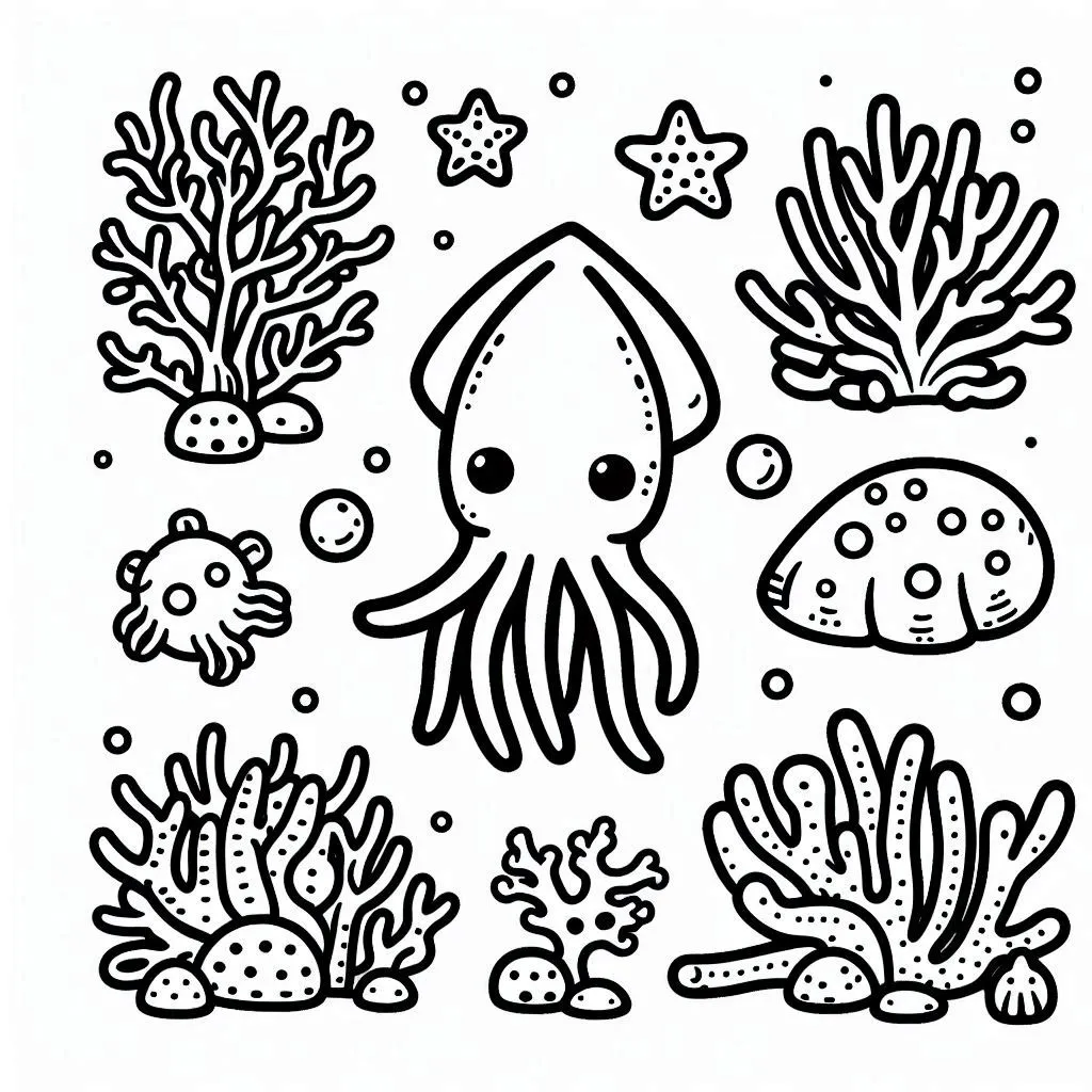 Dibujos para colorear e imprimir Squid