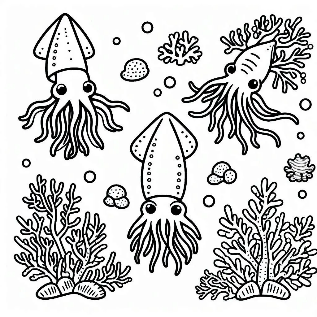 Dibujos para colorear e imprimir Squid