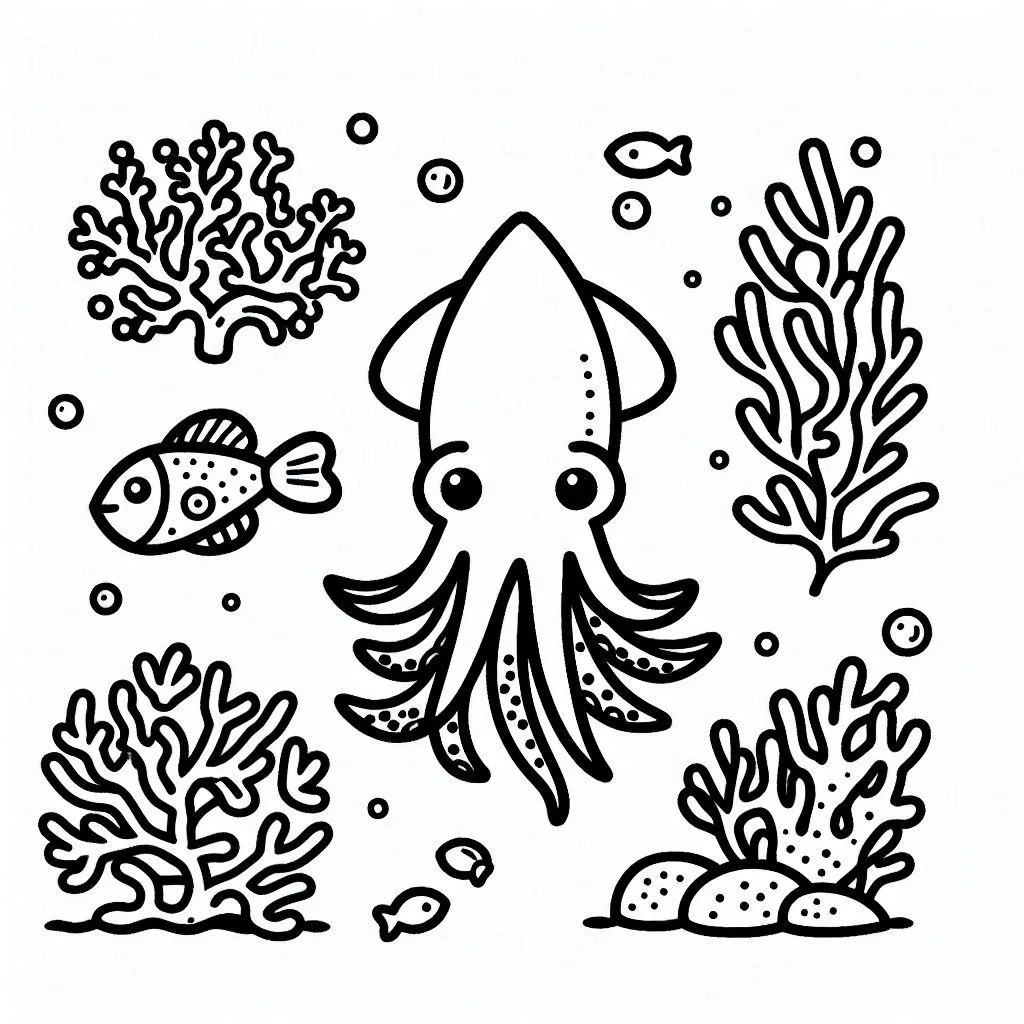 Dibujos para colorear e imprimir Squid