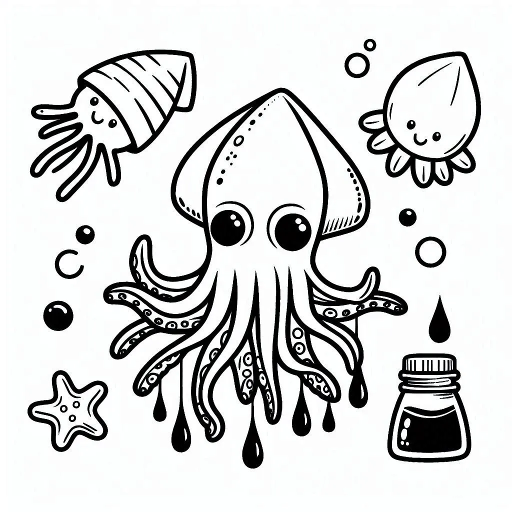 Dibujos para colorear e imprimir Squid