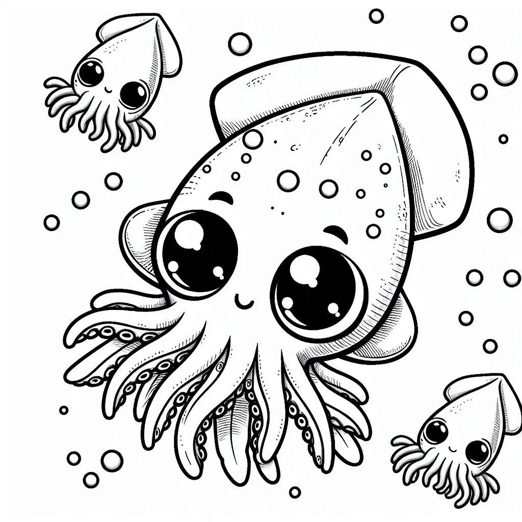 Dibujos para colorear e imprimir Squid