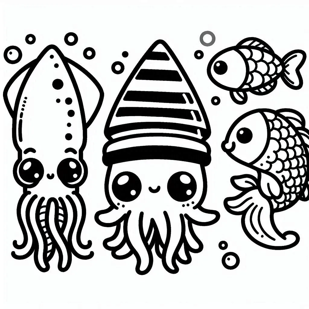 Dibujos para colorear e imprimir Squid