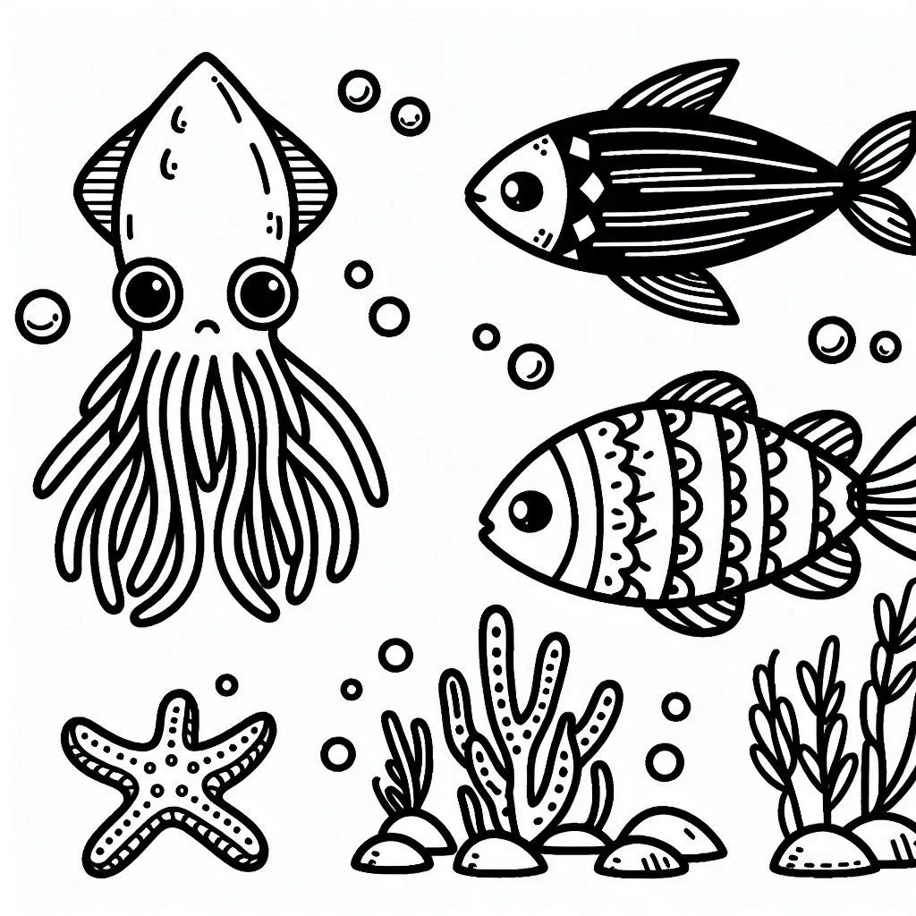 Dibujos para colorear e imprimir Squid