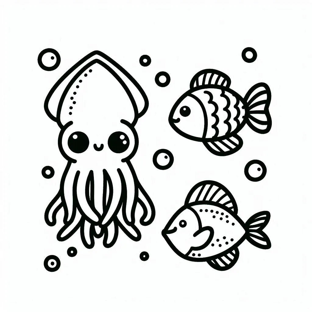 Dibujos para colorear e imprimir Squid