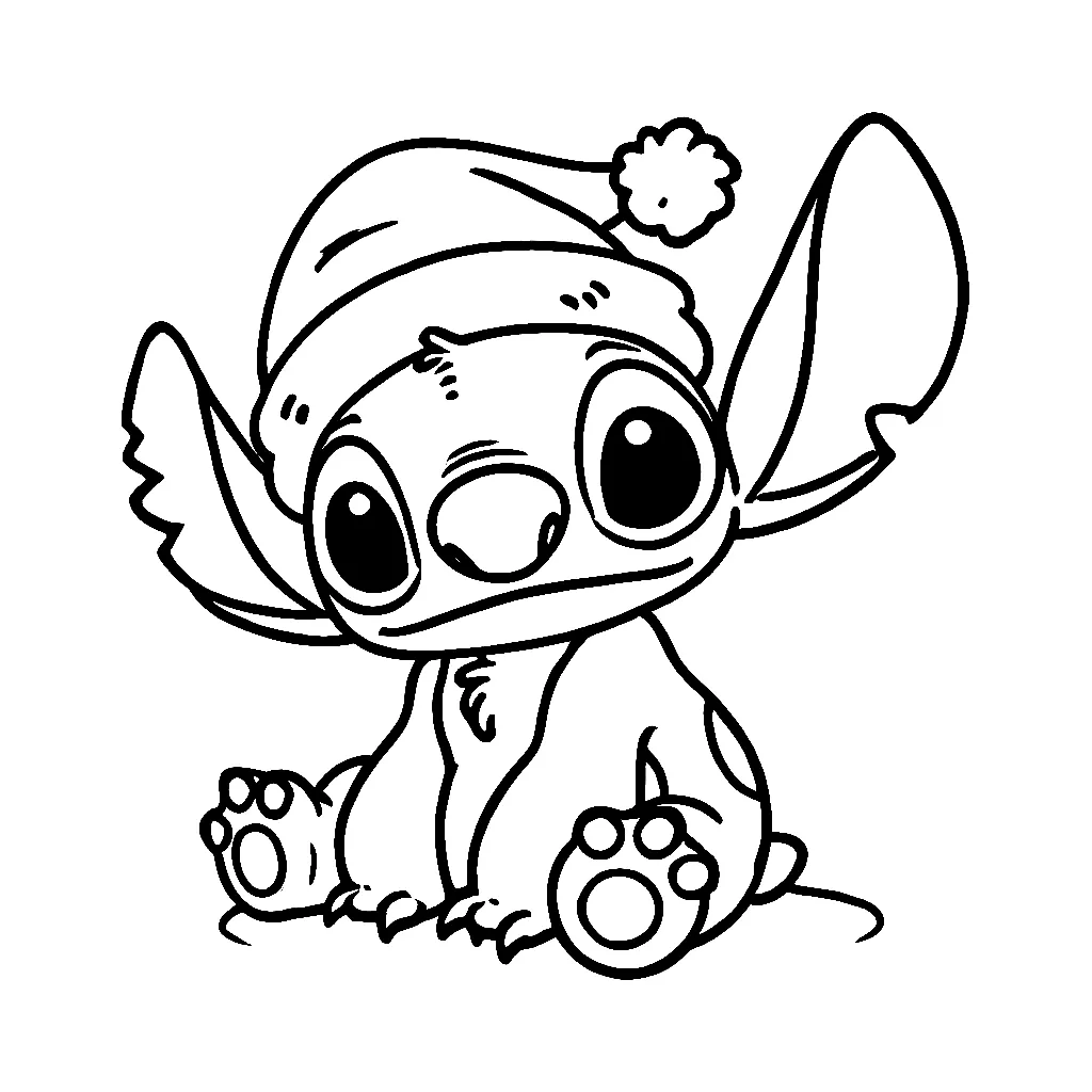 Dibujos para colorear e imprimir Stitch Christmas