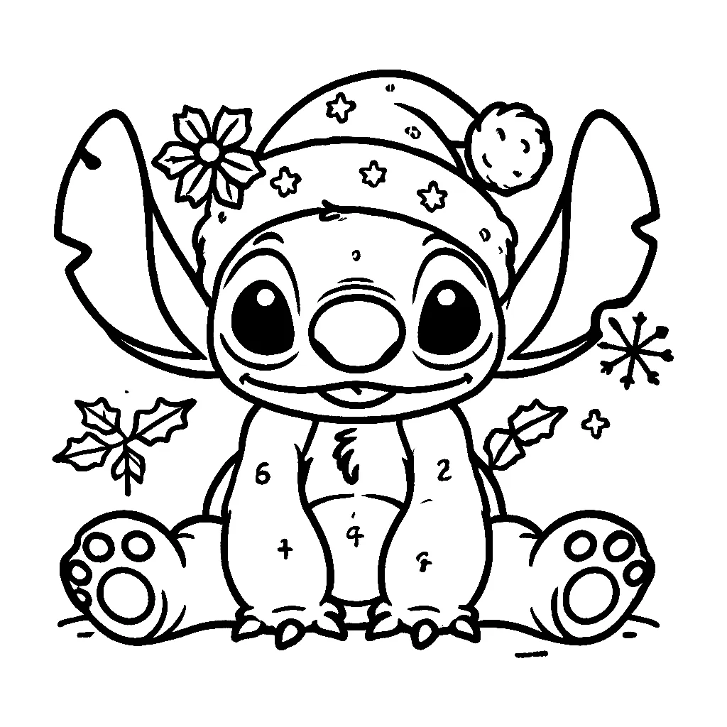 Dibujos para colorear e imprimir Stitch Christmas