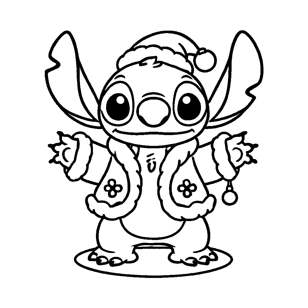 Dibujos para colorear e imprimir Stitch Christmas