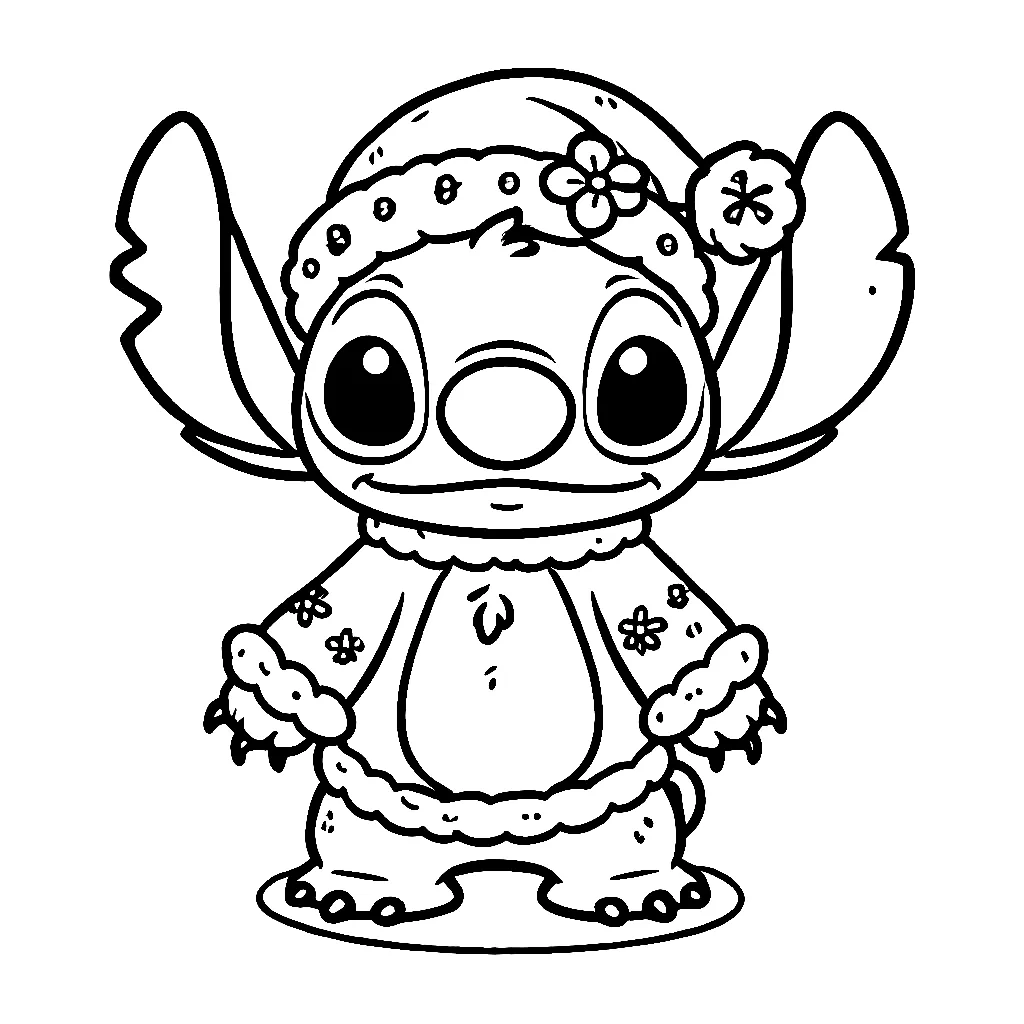 Stitch Christmas coloring pages 13