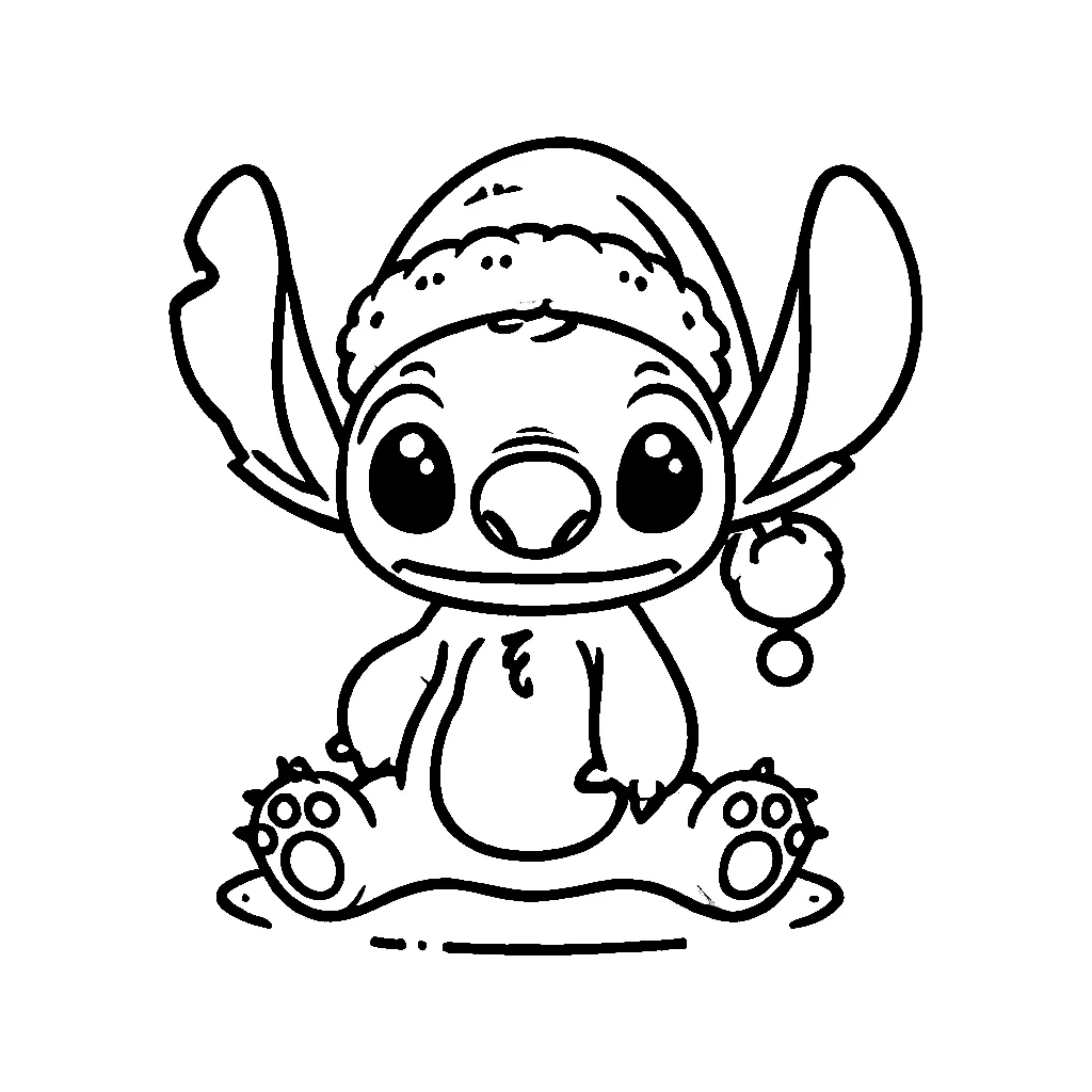 Dibujos para colorear e imprimir Stitch Christmas