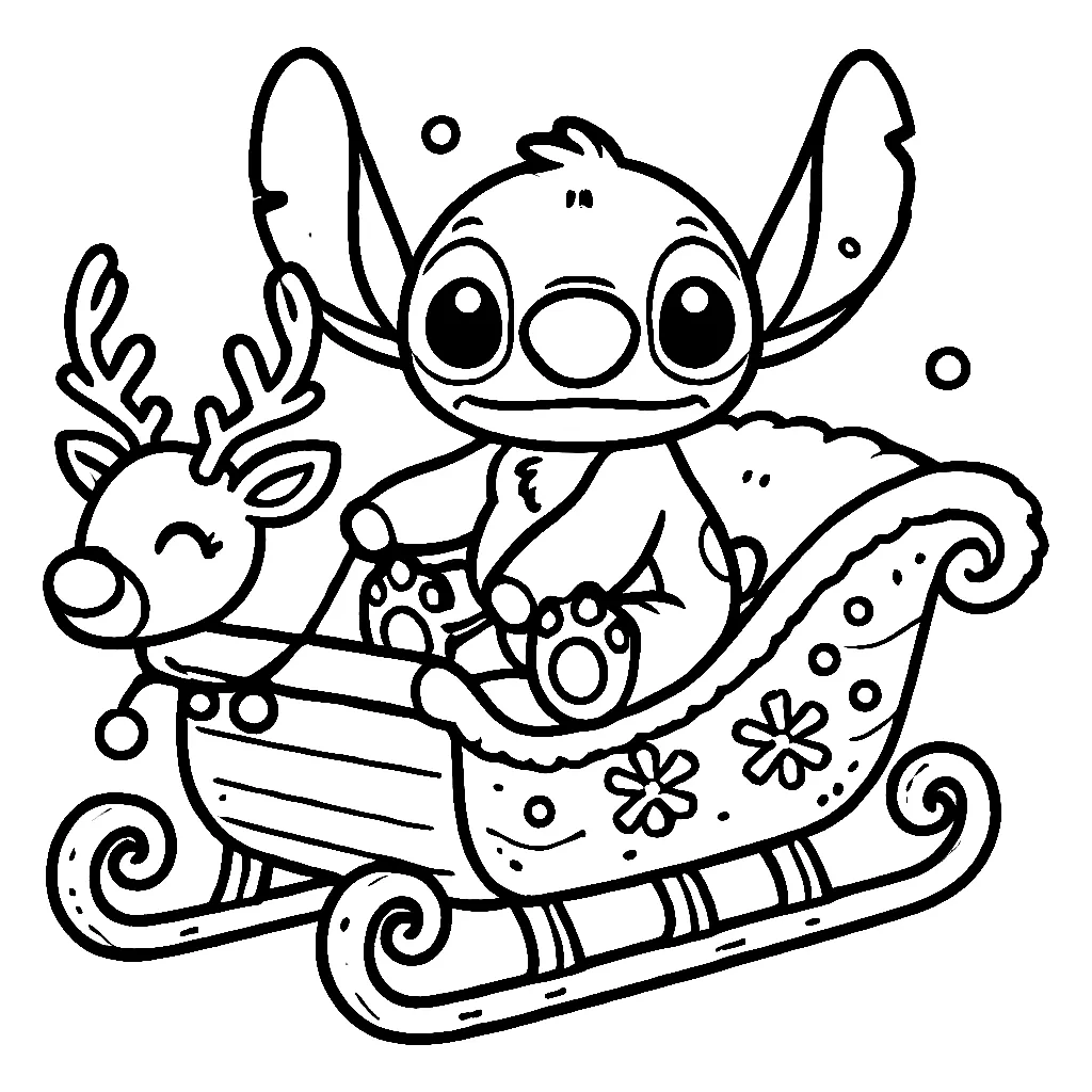 Dibujos para colorear e imprimir Stitch Christmas