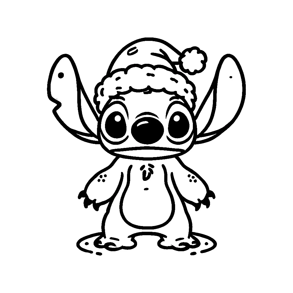 Dibujos para colorear e imprimir Stitch Christmas