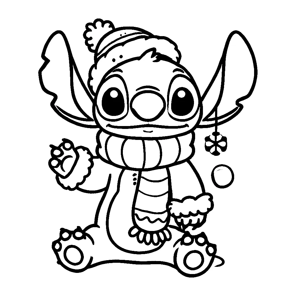 Dibujos para colorear e imprimir Stitch Christmas