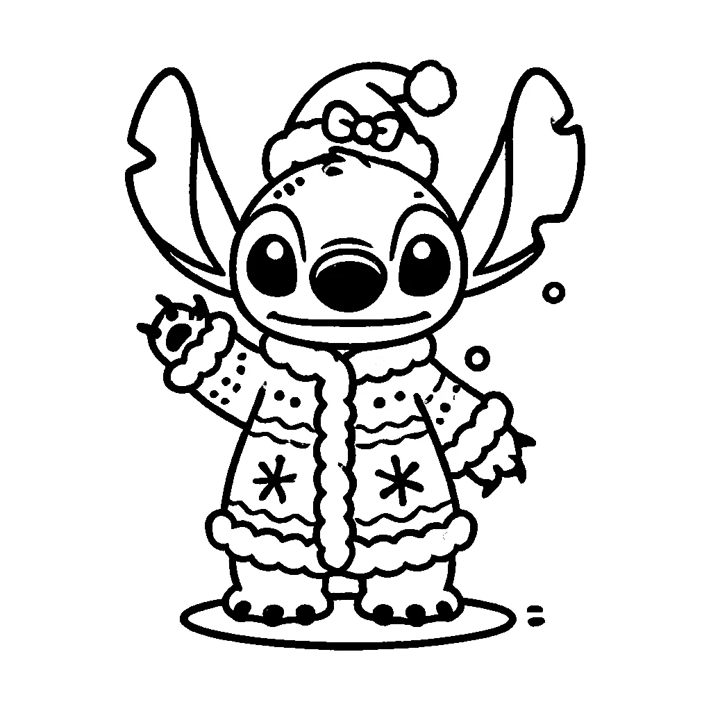 Dibujos para colorear e imprimir Stitch Christmas