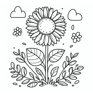 Sunflower coloring pages 1