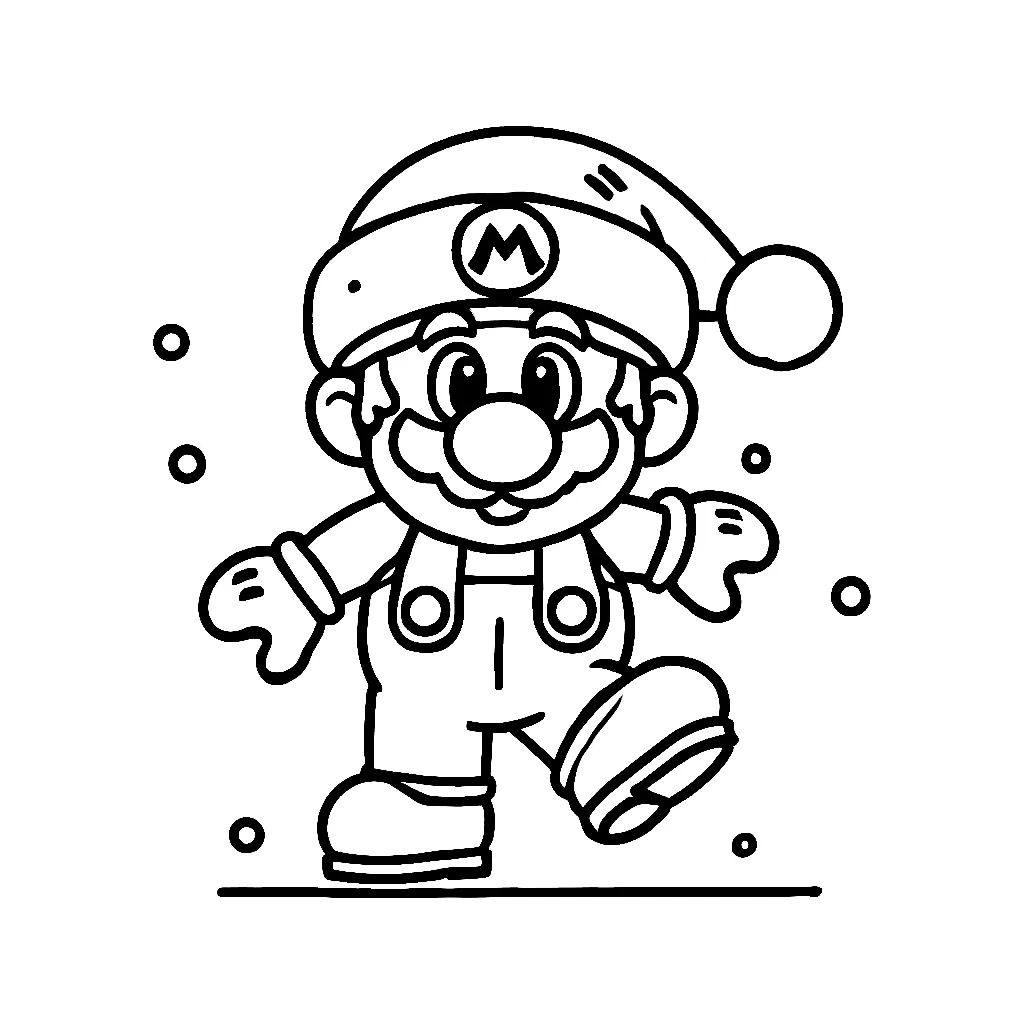 Dibujos para colorear e imprimir Super Mario Bros Christmas