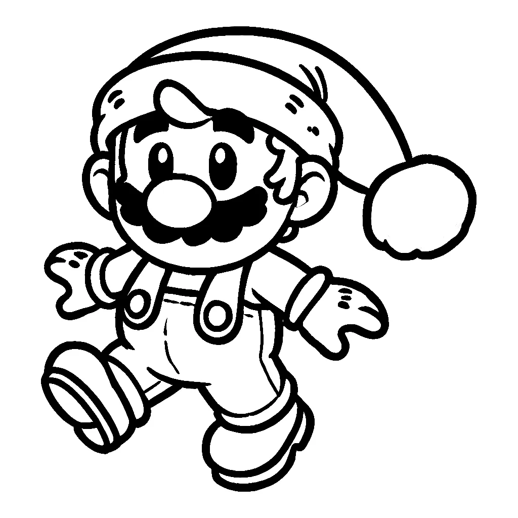 Dibujos para colorear e imprimir Super Mario Bros Christmas