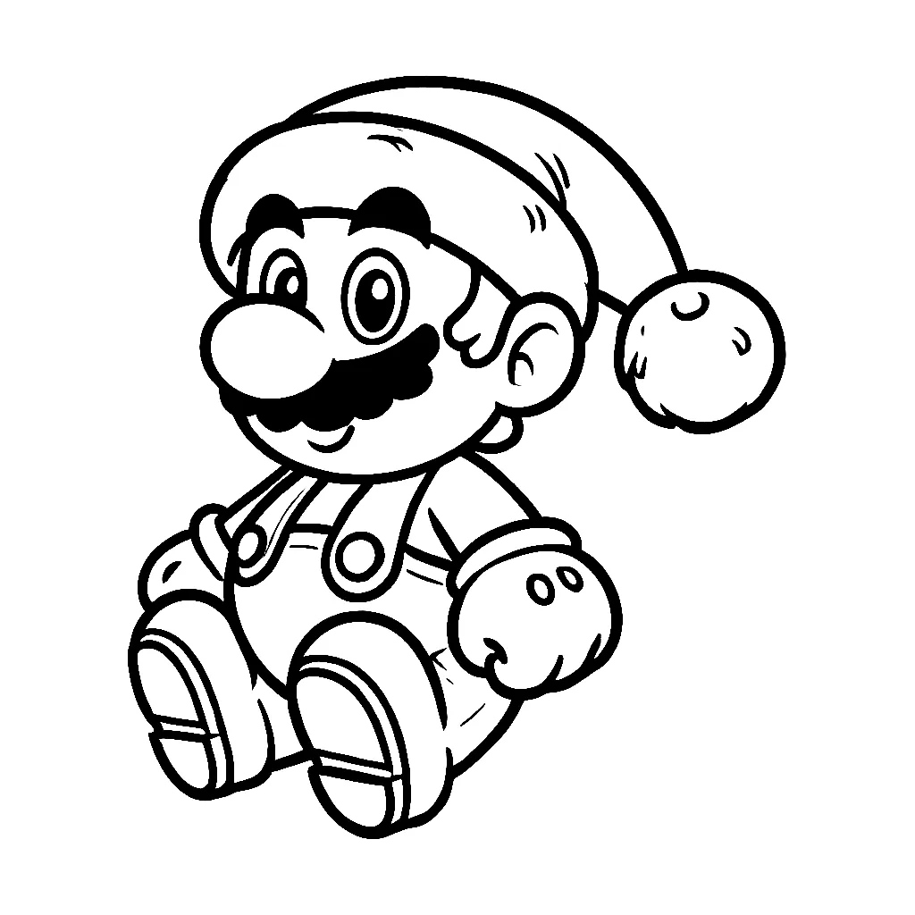 Dibujos para colorear e imprimir Super Mario Bros Christmas