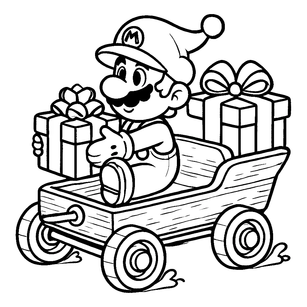 Dibujos para colorear e imprimir Super Mario Bros Christmas