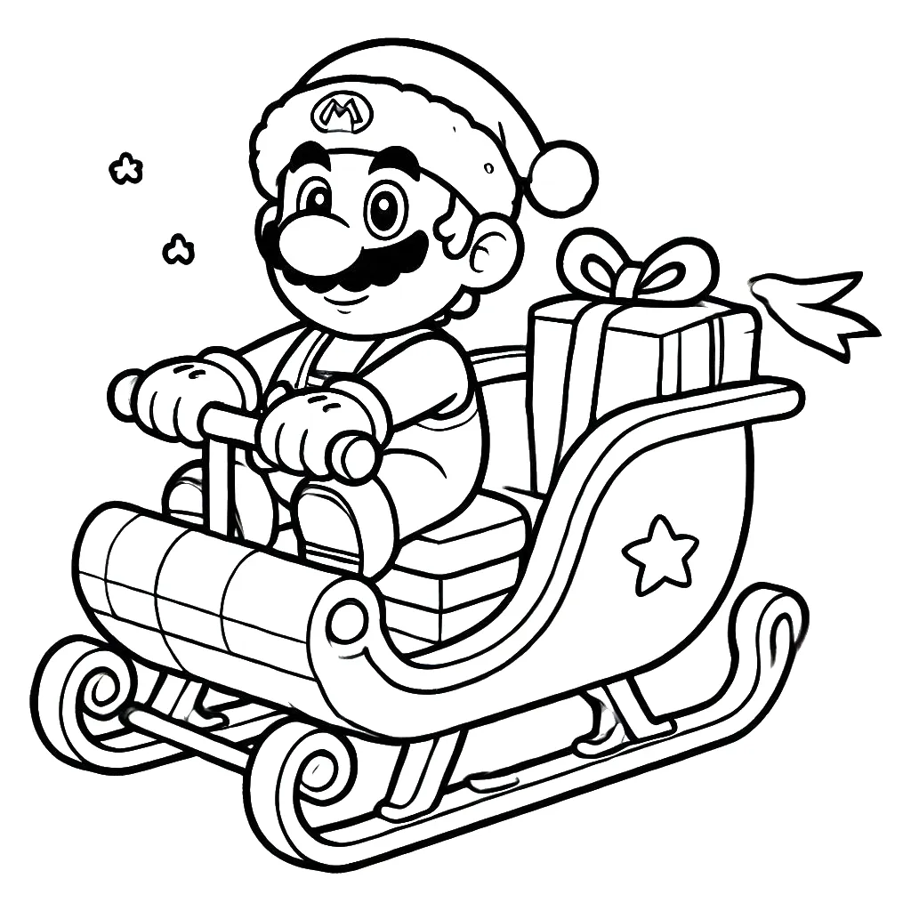 Dibujos para colorear e imprimir Super Mario Bros Christmas