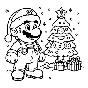 Super Mario Bros Christmas coloring pages 2