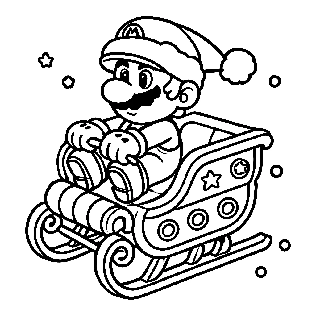 Dibujos para colorear e imprimir Super Mario Bros Christmas