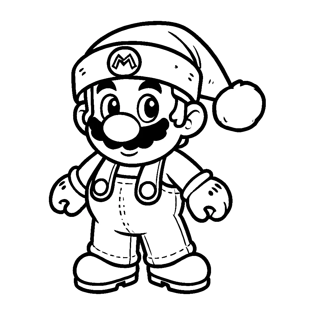 Dibujos para colorear e imprimir Super Mario Bros Christmas