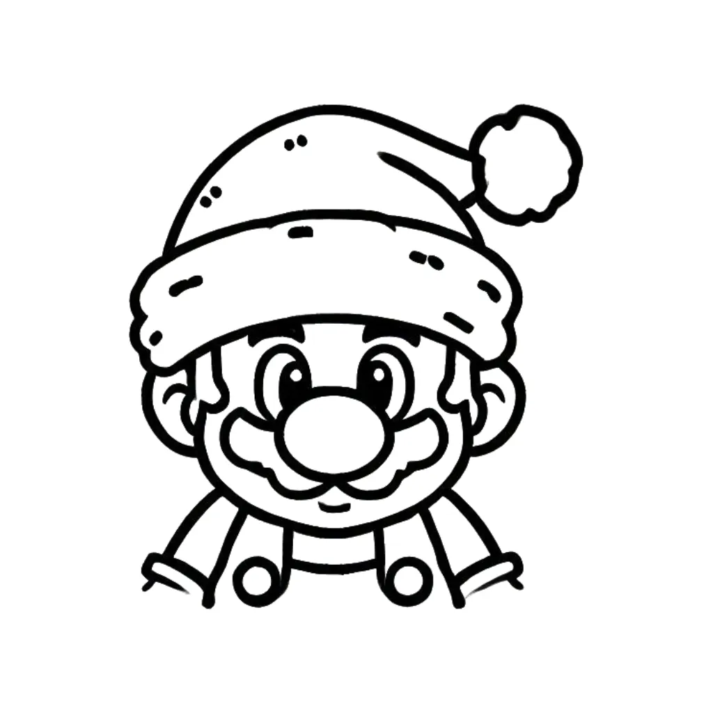 Dibujos para colorear e imprimir Super Mario Bros Christmas