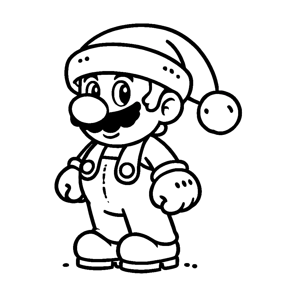 Dibujos para colorear e imprimir Super Mario Bros Christmas