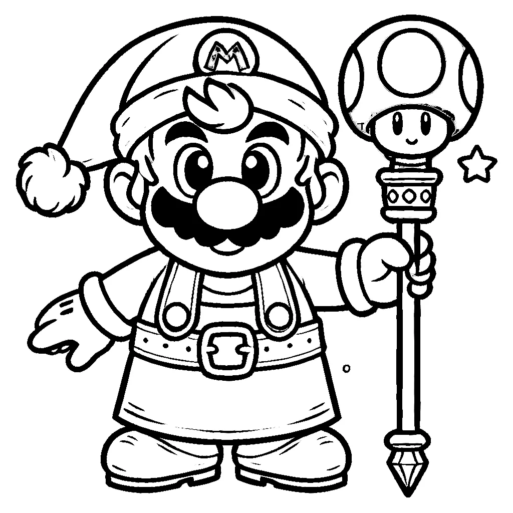 Dibujos para colorear e imprimir Super Mario Bros Christmas