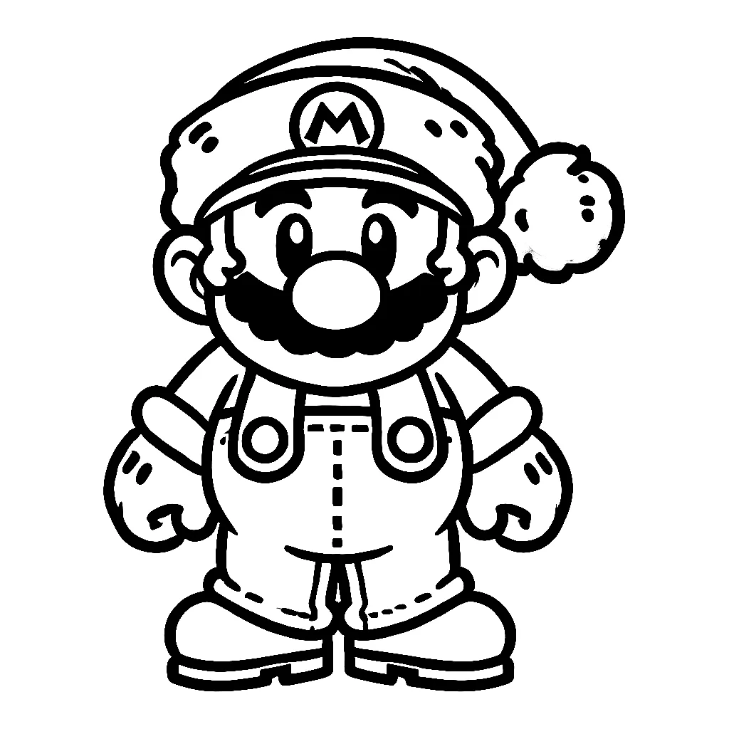 Dibujos para colorear e imprimir Super Mario Bros Christmas