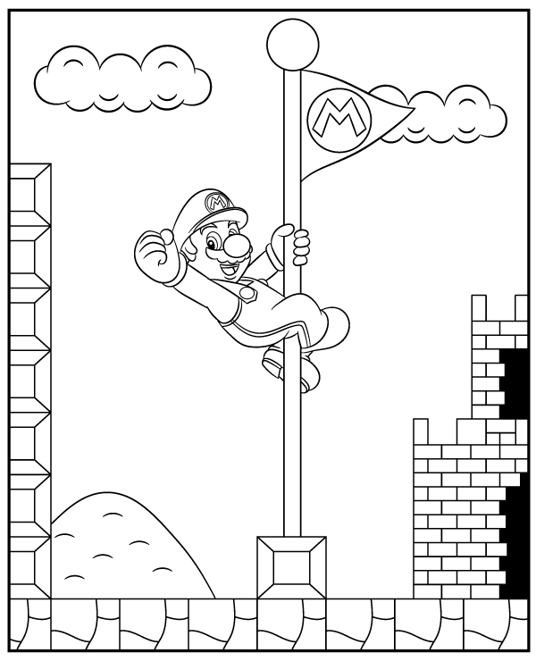 Dibujos para colorear e imprimir Super Mario Bros