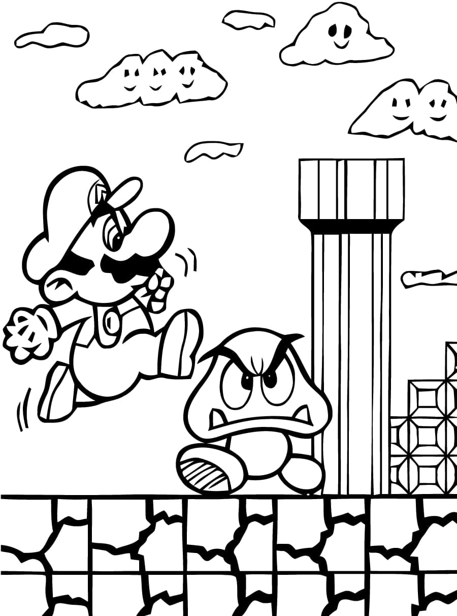 Dibujos para colorear e imprimir Super Mario Bros