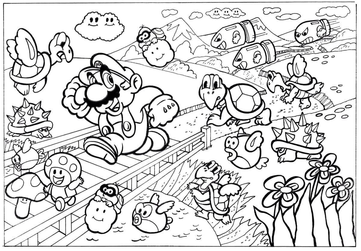 Dibujos para colorear e imprimir Super Mario Bros