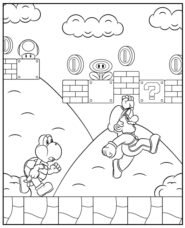 Dibujos para colorear e imprimir Super Mario Bros