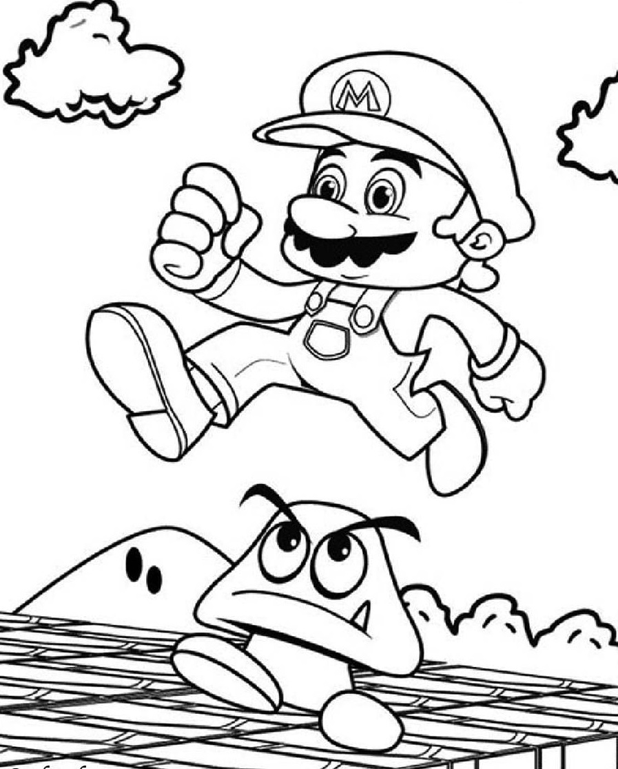 Dibujos para colorear e imprimir Super Mario Bros