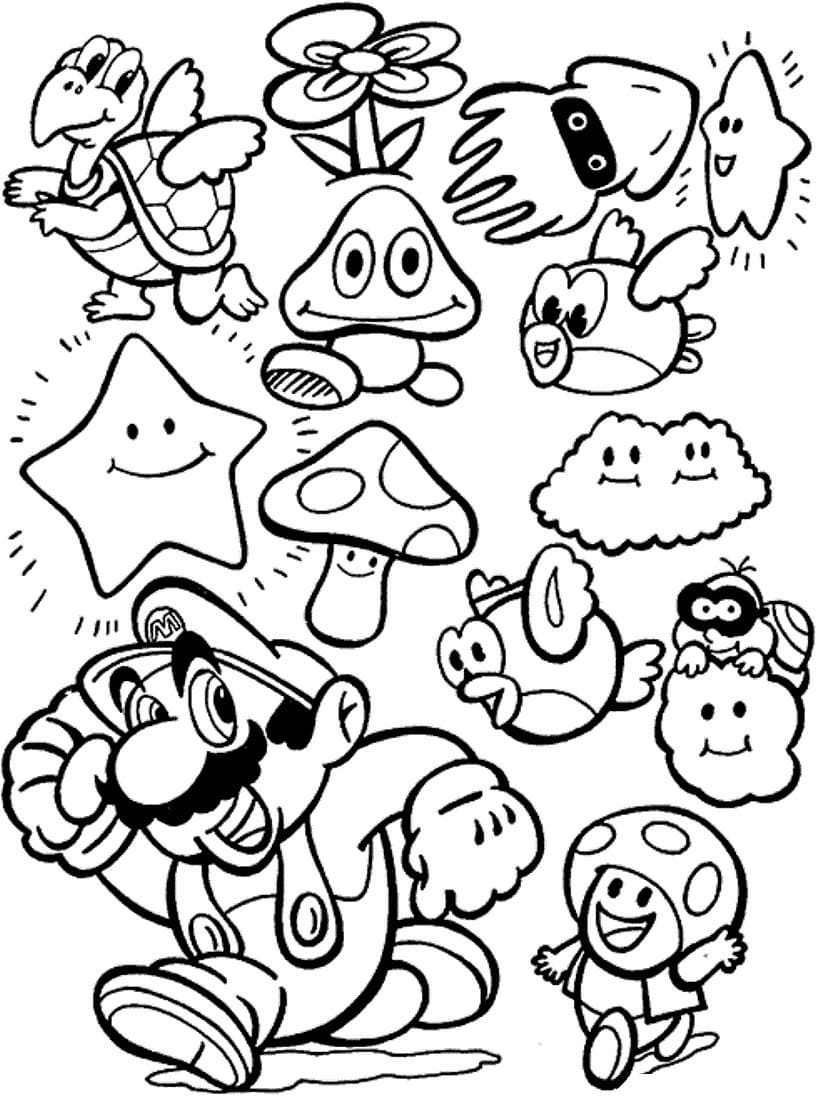 Dibujos para colorear e imprimir Super Mario Bros