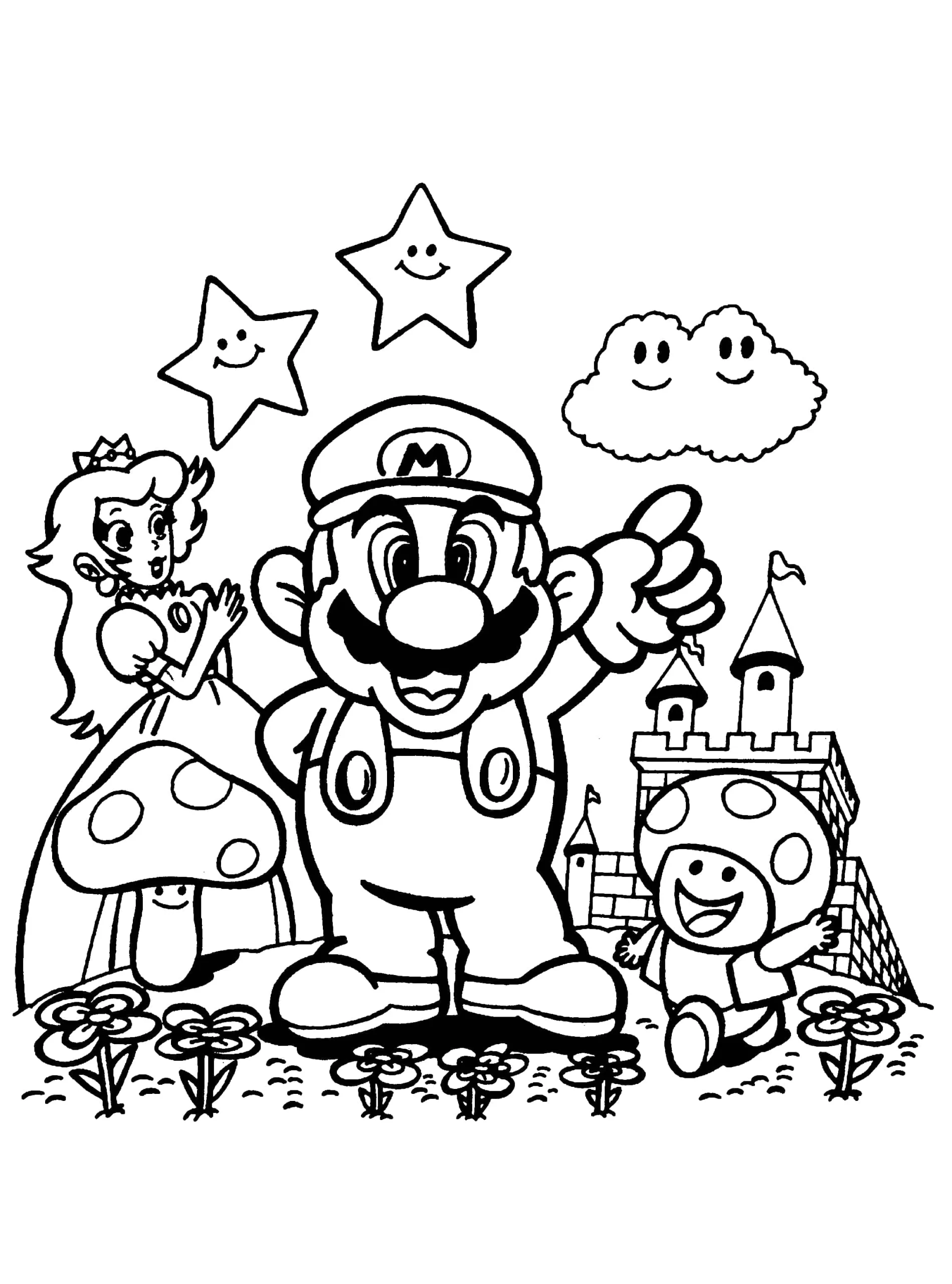 Dibujos para colorear e imprimir Super Mario Bros